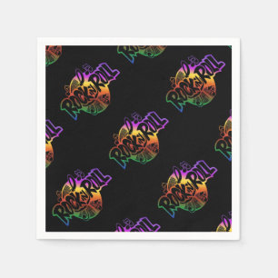 Rock-and-Rollregenbogen-Musik-Muster-Servietten Serviette