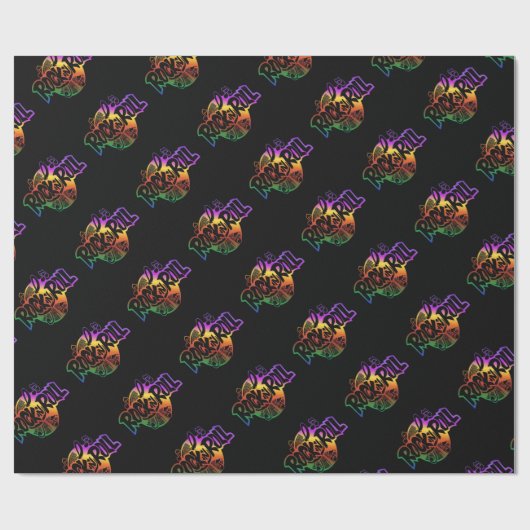 Rock-and-Rollregenbogen-Musik-Thema-Packpapier Geschenkpapier (Flach)