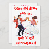 Rock-and-Rolltanzeinladung Einladung (Vorne/Hinten)