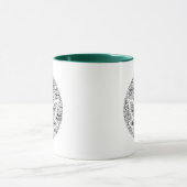 Rock-and-Rolltopf-Blatt-Wort-Kunst Tasse (Zentrum)