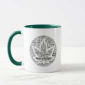 Rock-and-Rolltopf-Blatt-Wort-Kunst Tasse (Links)