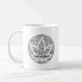 Rock-and-Rolltopf-Blatt-Wort-Kunst Tasse (Links)