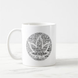 Rock-and-Rolltopf-Blatt-Wort-Kunst Tasse