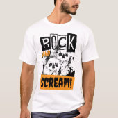 Rock and schrie lustige Halloween T-Shirt (Vorderseite)