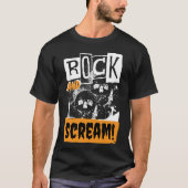 Rock and schrie lustige Halloween T-Shirt (Vorderseite)