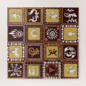 Rock Art Imitation: Vintages Muster. Puzzle (Horizontal)