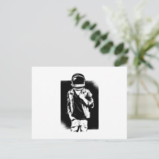 Rock Astronaut Postkarte (Stehend Vorderseite)