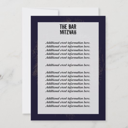 Rock Band Bar Mitzvah Info Card Einladung (Vorderseite)