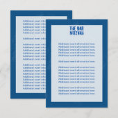 Rock Band Bar Mitzvah Info Card in Blue RSVP Karte (Vorne/Hinten)