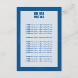 Rock Band Bar Mitzvah Info Card in Blue RSVP Karte