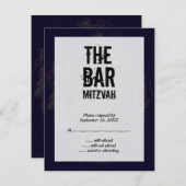 Rock Band Bar Mitzvah Reply Card RSVP Karte (Vorne/Hinten)
