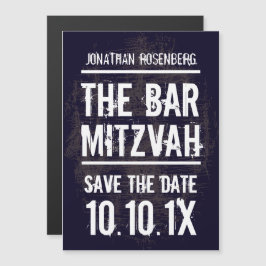 Rock Band Bar Mitzvah Save the Date Black Magneteinladung