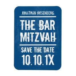Rock Band Bar Mitzvah Save the Date Magnet, Blue Magnet