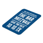 Rock Band Bar Mitzvah Save the Date Magnet, Blue Magnet (Linke Seite)