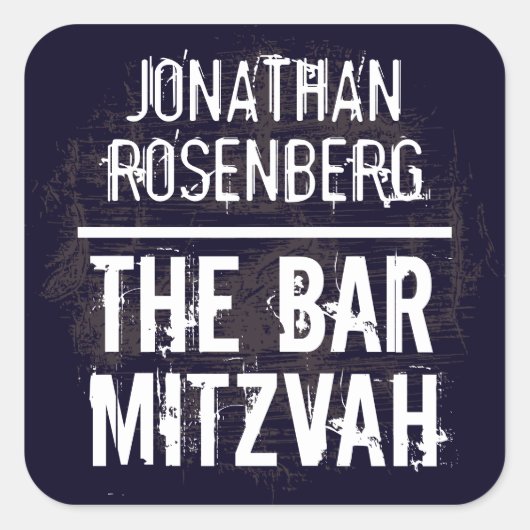 Rock Band Bar Mitzvah Sticker in Schwarz (Vorderseite)