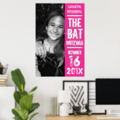 Rock Band Bat Mitzvah Poster in Pink (Heimbüro)