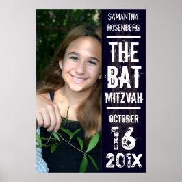 Rock Band Bat Mitzvah Poster in Schwarz