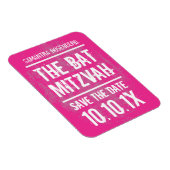 Rock Band Bat Mitzvah Save the Date Magnet, Rosa Magnet (Rechte Seite)