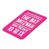 Rock Band Bat Mitzvah Save the Date Magnet, Rosa Magnet (Linke Seite)