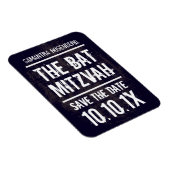 Rock Band Bat Mitzvah Save the Date Magnet, Schwar Magnet (Rechte Seite)