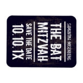 Rock Band Bat Mitzvah Save the Date Magnet, Schwar Magnet (Horizontal)
