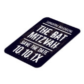 Rock Band Bat Mitzvah Save the Date Magnet, Schwar Magnet (Linke Seite)