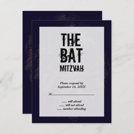 Rock Band Bat Mitzvah UAWG Replik Karte Schwarz (Vorne/Hinten)
