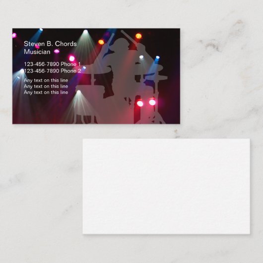 Rock Band Business Cards Visitenkarte (Vorne/Hinten)