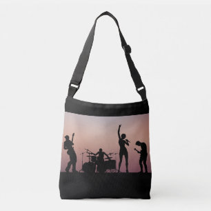 Rock Band Crossbody Tote Bag All-over Print Style Tragetaschen Mit Langen Trägern
