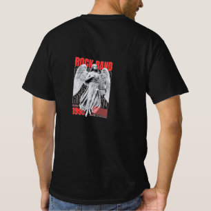 Rock Band Engel Grafik Rückendruck Schwarz T-Shirt