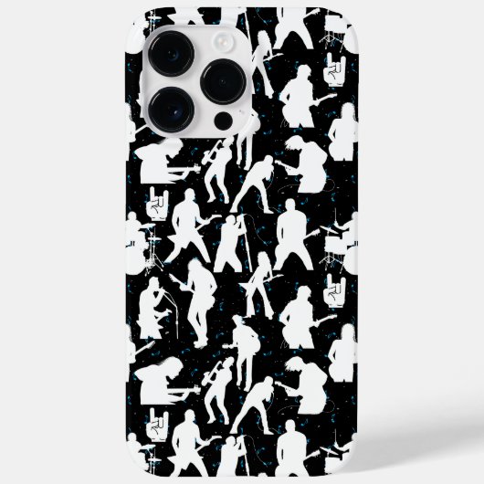 Rock Band Silhouette Pattern.w Black BG Case-Mate iPhone Hülle (Rückseite)