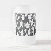 Rock Band Silhouette Pattern.w Black BG Mattglas Bierglas (Vorderseite Links)