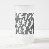 Rock Band Silhouette Pattern.w Black BG Mattglas Bierglas (Mittel)