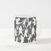 Rock Band Silhouette Pattern.w Black BG Mattglastasse (VorderseiteRechts)