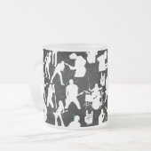 Rock Band Silhouette Pattern.w Black BG Mattglastasse (Vorderseite Links)