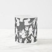 Rock Band Silhouette Pattern.w Black BG Mattglastasse (Mittel)