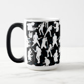 Rock Band Silhouette Pattern.w Black BG Verwandlungstasse (Links)