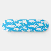 Rock Band Silhouette Pattern.w Lblue BG Skateboard (Horizontal)