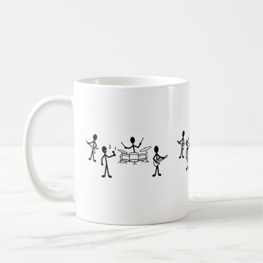 Rock Band Strichmännchen Kaffeetasse (Links)