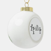 Rock Band Strichmännchen Keramik Kugel-Ornament (Links)