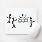 Rock Band Strichmännchen Mousepad (Mit Mouse)