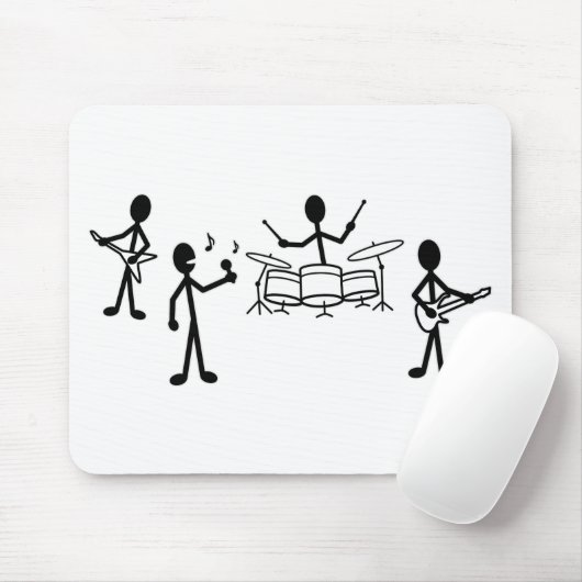 Rock Band Strichmännchen Mousepad (Mit Mouse)