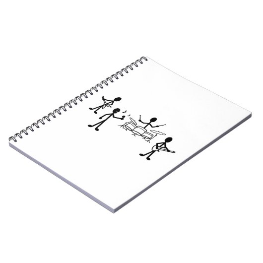 Rock Band Strichmännchen Notizblock (Linke Seite)