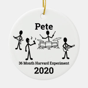 Rock Band Strichmännchen, personalisieren 2 Keramik Ornament