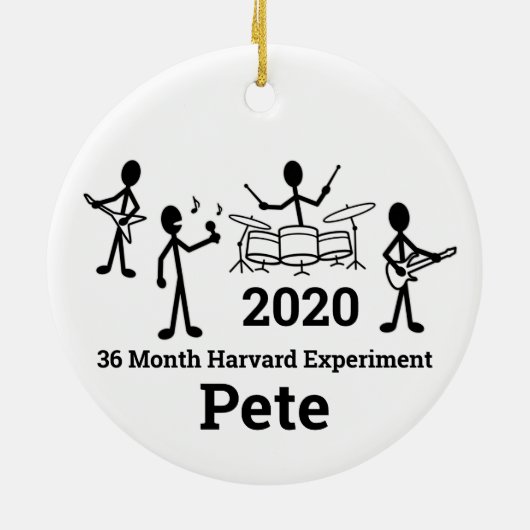 Rock Band Strichmännchen, personalisieren Keramik Ornament (Hinten)