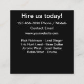 Rock Band zum Mieten Quadratische Visitenkarte (Rückseite)