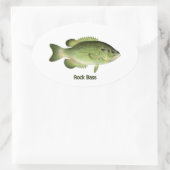 Rock Bass - Redeye Ovaler Aufkleber (Tasche)
