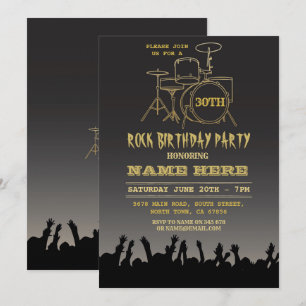 Rock Birthday Party Festival - Musik und Fantasie Einladung