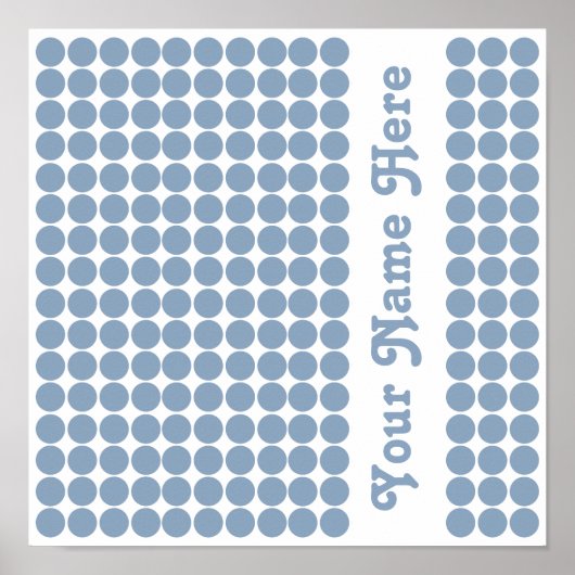 Rock Blue Safari Dot mit Namen Poster (Vorne)