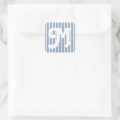 Rock Blue Safari Streifen Quadratischer Aufkleber (Tasche)